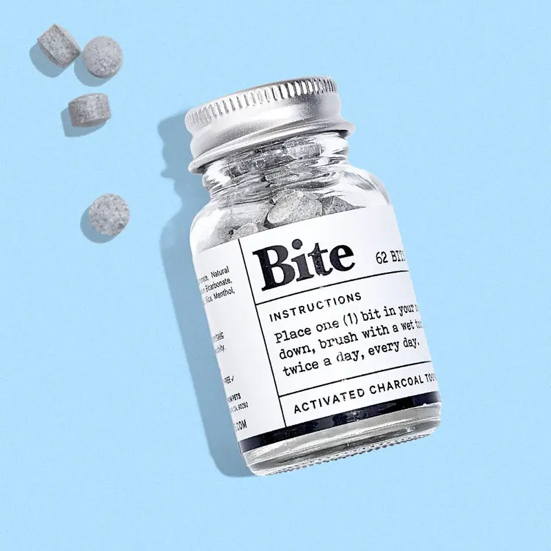Activated Charcoal Mint Toothpaste Bits by Bite