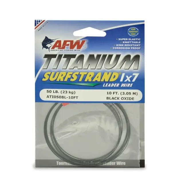 AFW Titanium Surfstrand 7-Strand Leader Wire – 10 ft