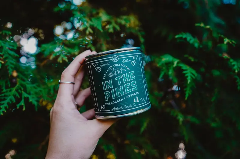 Ambush Candle Co. In the Pines Soy Candle – Evergreen & Cypress Scent (8 oz)