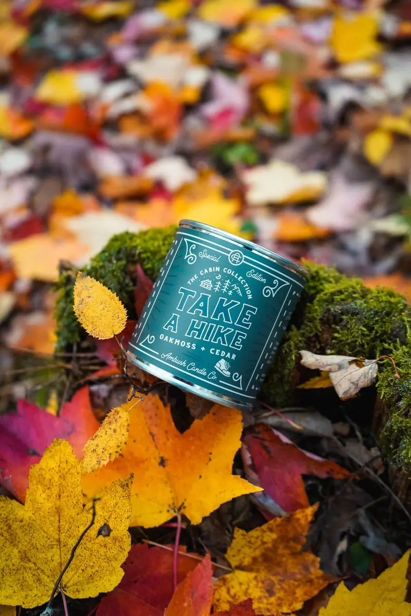 Ambush Candle Co. Take a Hike Soy Candle – Oakmoss & Cedar Blend (8 oz)