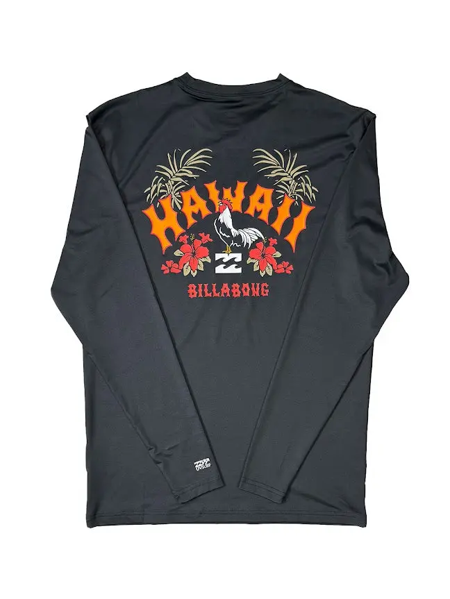 Billabong Rooster Arch RTHI Long-Sleeve Surf Shirt for Men – Black