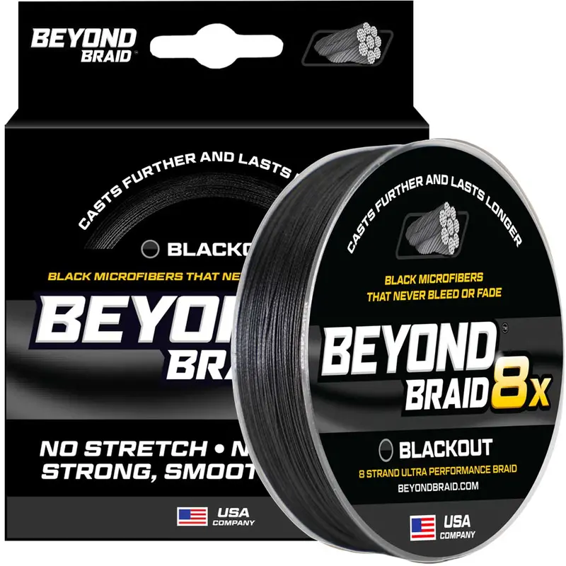Blackout 8X No-Fade Braided Fishing Line – 8-Strand Ultra-High Strength