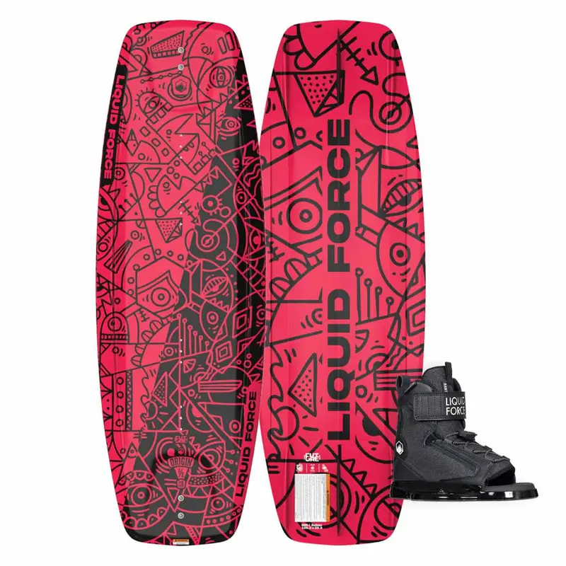 Boys’ Liquid Force Origin FS Wakeboard with Rant Bindings