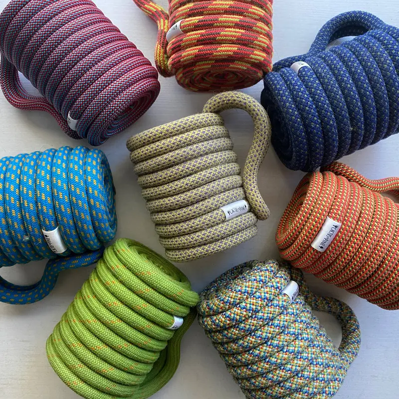 Cactus to Pine Can Cozie – Upcycled Climbing Rope Drink Sleeve