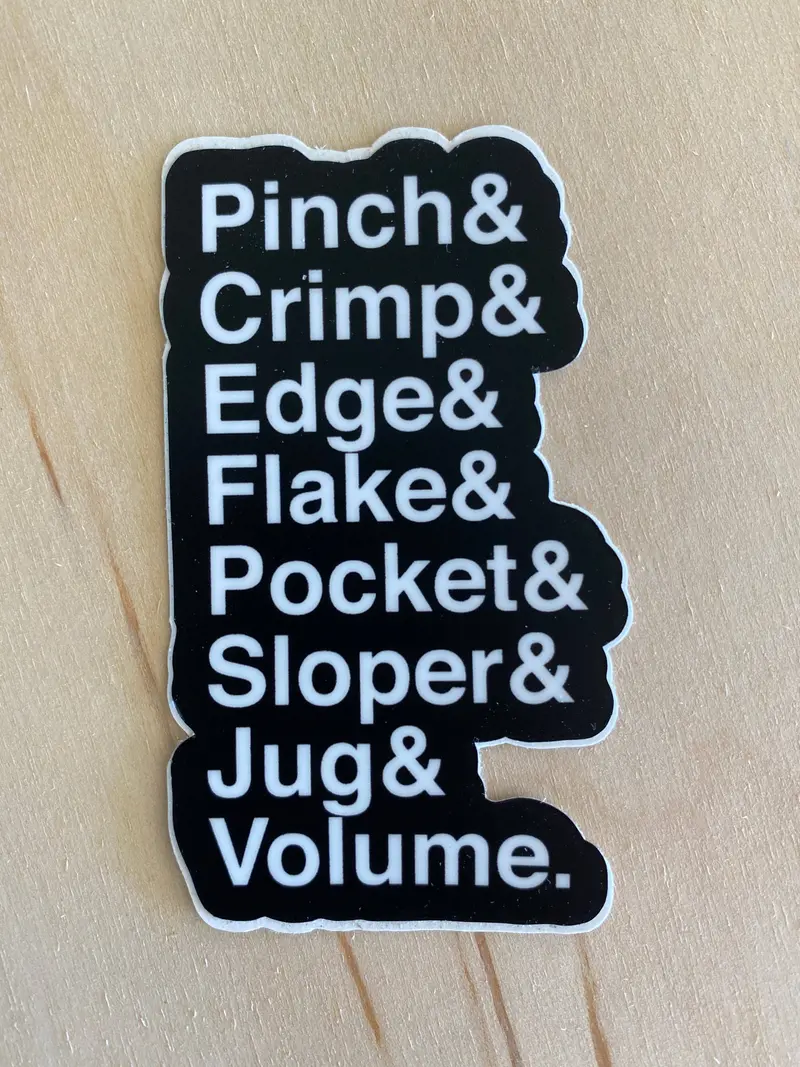 Cactus to Pine Holds List Climbing Sticker – Functional & Stylish Route-Planning Decal