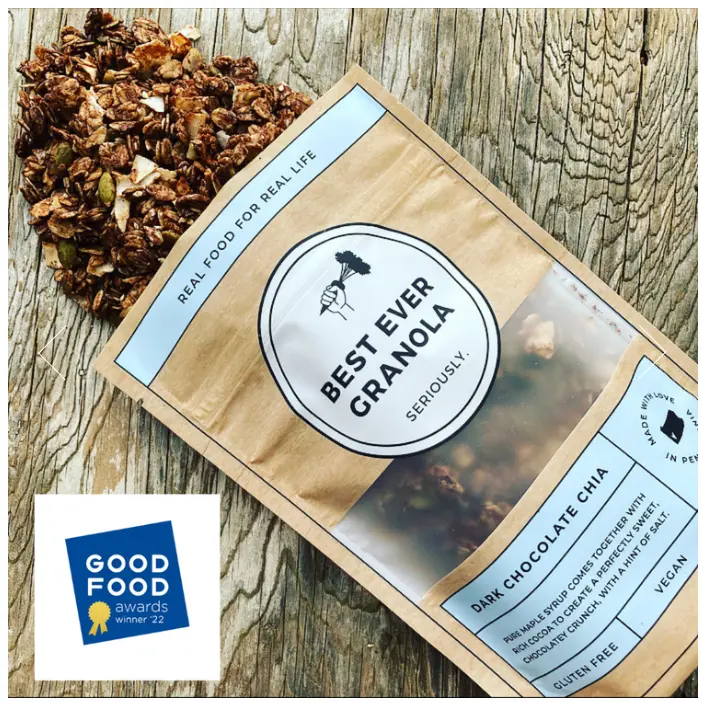 Dark Chocolate Chia Granola – Artisan Baked, Gluten-Free Option