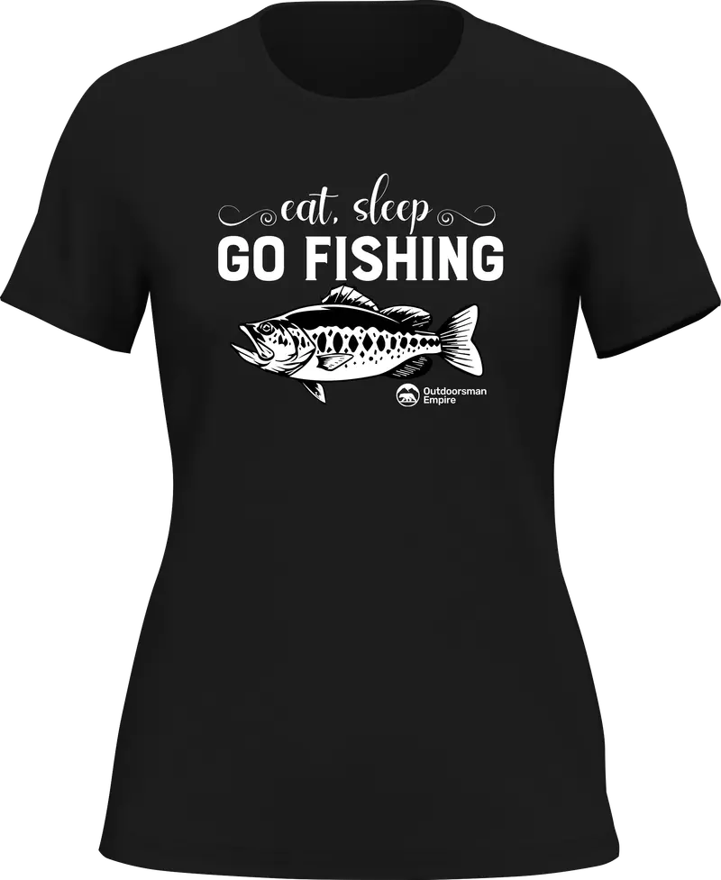 ‘Eat Sleep Go Fishing’ Lifestyle T-Shirt for Women