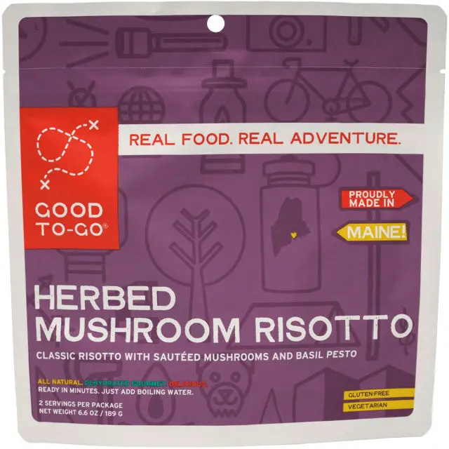 Good To-Go Herbed Mushroom Risotto – Dehydrated Gourmet Meal