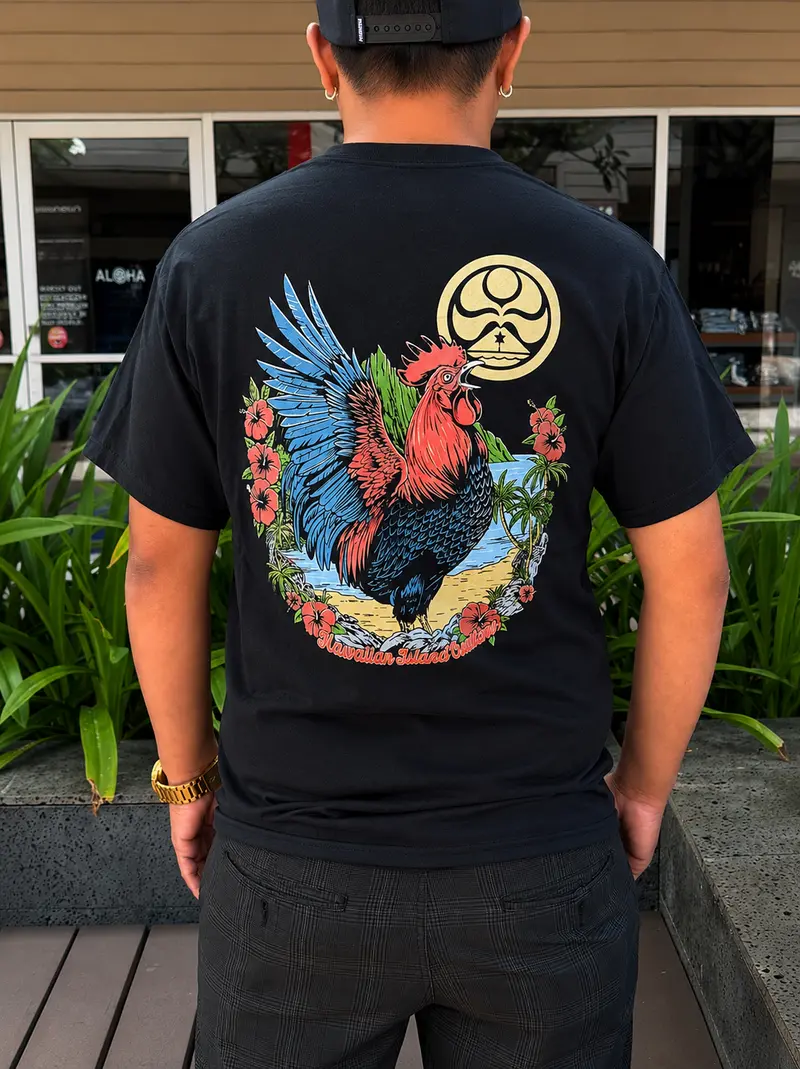 HIC Rooster 2 Big Braddah Tee – Black Relaxed Fit