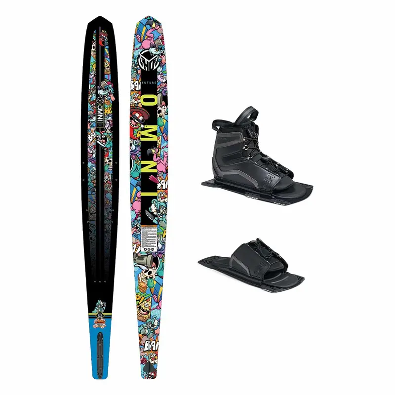 HO Boy’s Future Omni Wacky Toons Slalom Ski with Stance UltraLite Binding and Adjustable Rear Toe Plate