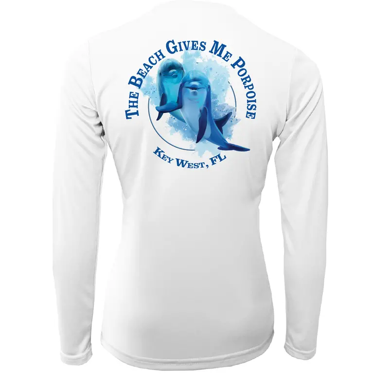 Key West ‘The Beach Gives Me Porpoise’ Women’s UPF 50+ Quick-Dry Long Sleeve Shirt
