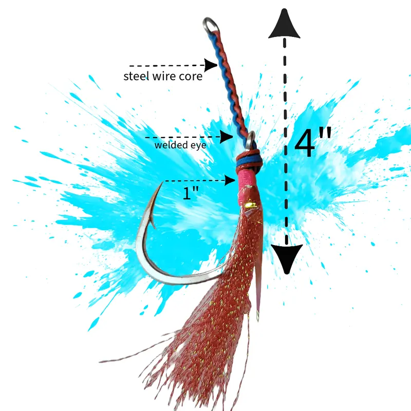 Kraken Assist Hooks – Heavy-Duty 10/0 Saltwater Slow Pitch Jigging Hooks