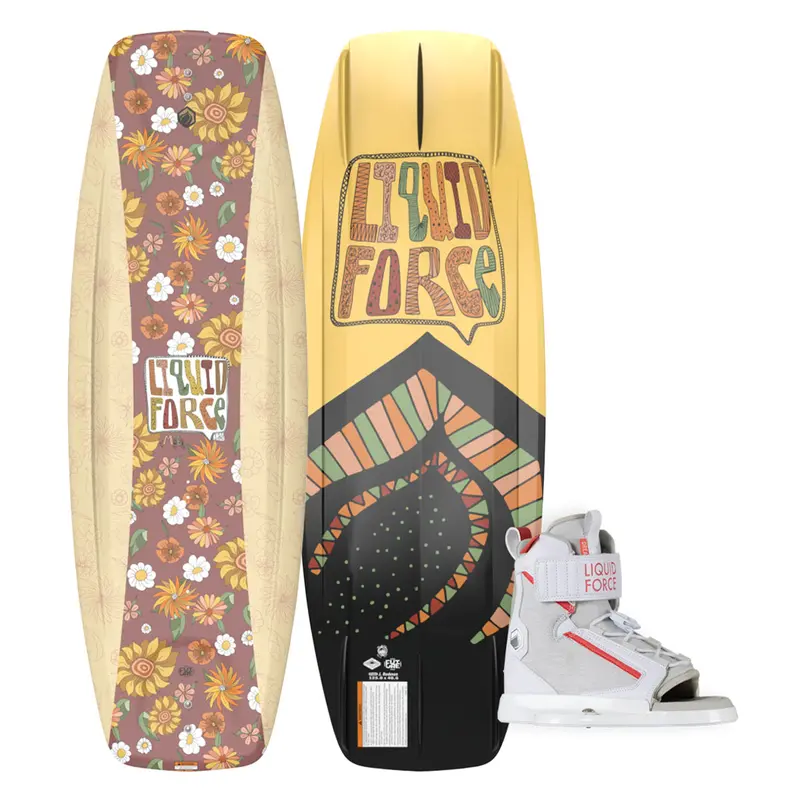 Liquid Force Girl’s ME FS Wakeboard with Dream Bindings – Youth-Specific Freestyle Package