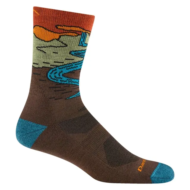 Men’s Chasing Waterfalls Micro Crew Sock – Lightweight Hiking Style