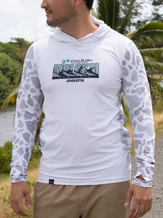 Molokai White Long-Sleeve Hooded Lycra Rashguard