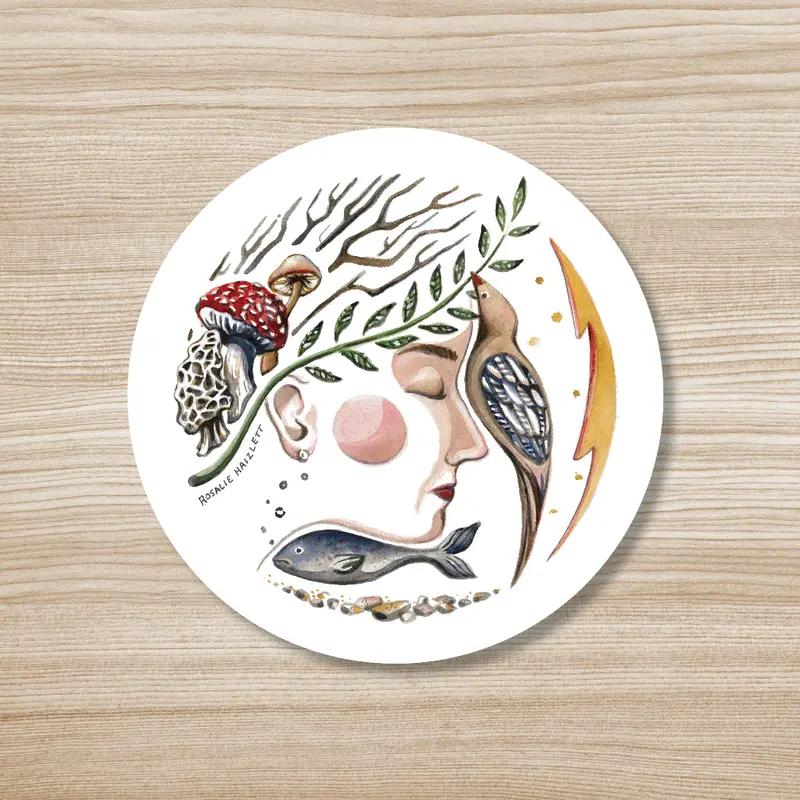 Nature Girl Waterproof Vinyl Sticker – Rosalie Haizlett Illustration