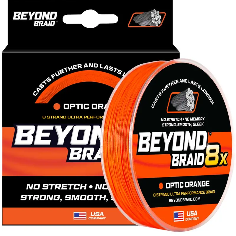 Optic Orange 8X Braided Line – 8-Strand High-Performance Fishing Braid