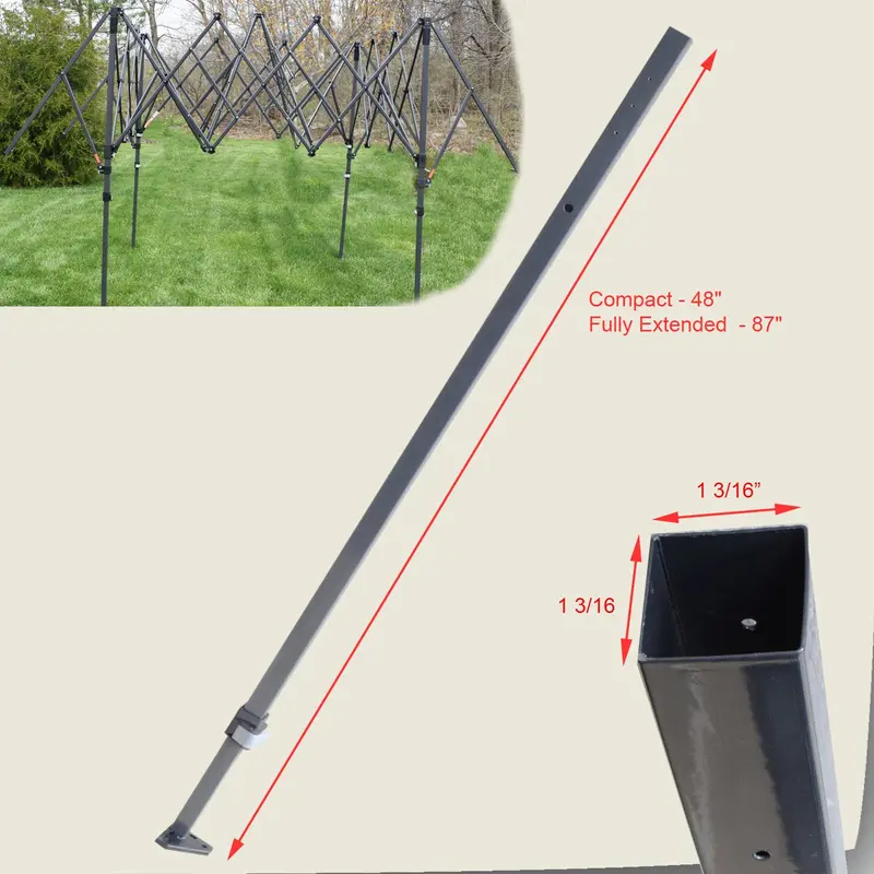 Quik Shade Summit Series Straight Leg Canopy Adjustable Leg – 87″ Replacement – Gray