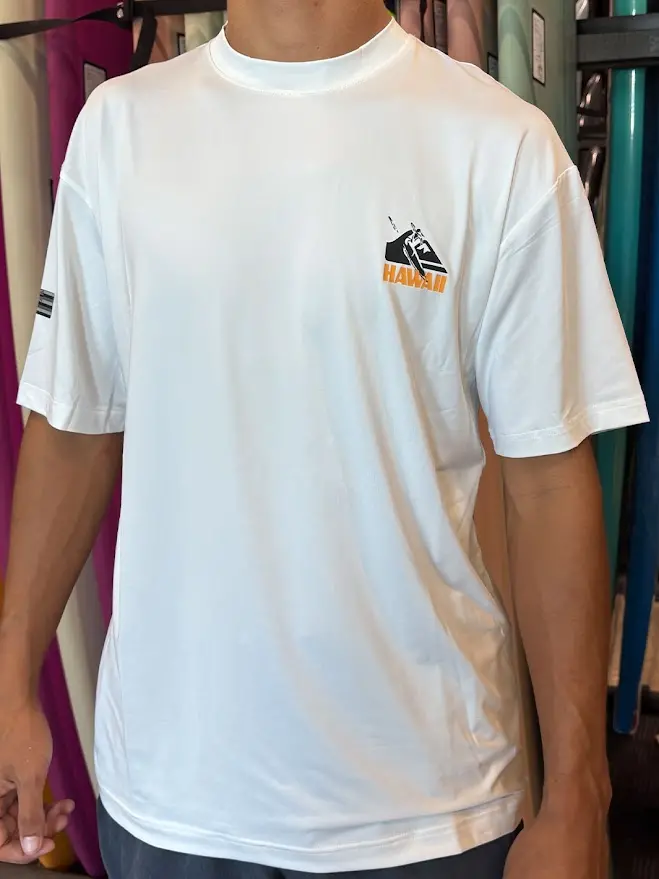 Quiksilver Hi Petroglyph Island-Inspired Surf Top – White
