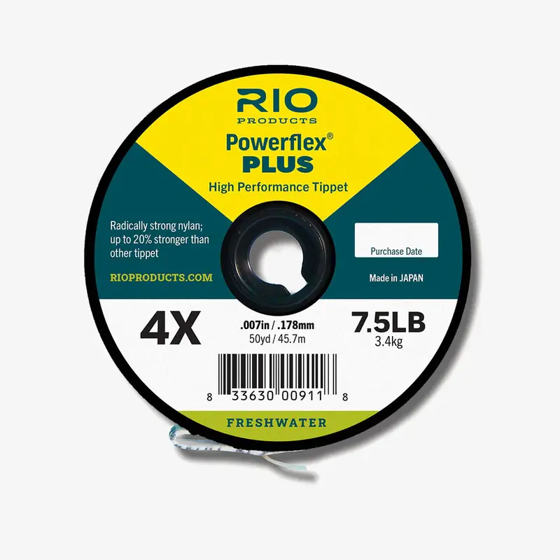RIO PowerFlex Plus Fluorocarbon Tippet – High-Strength, 50-Yard Spool