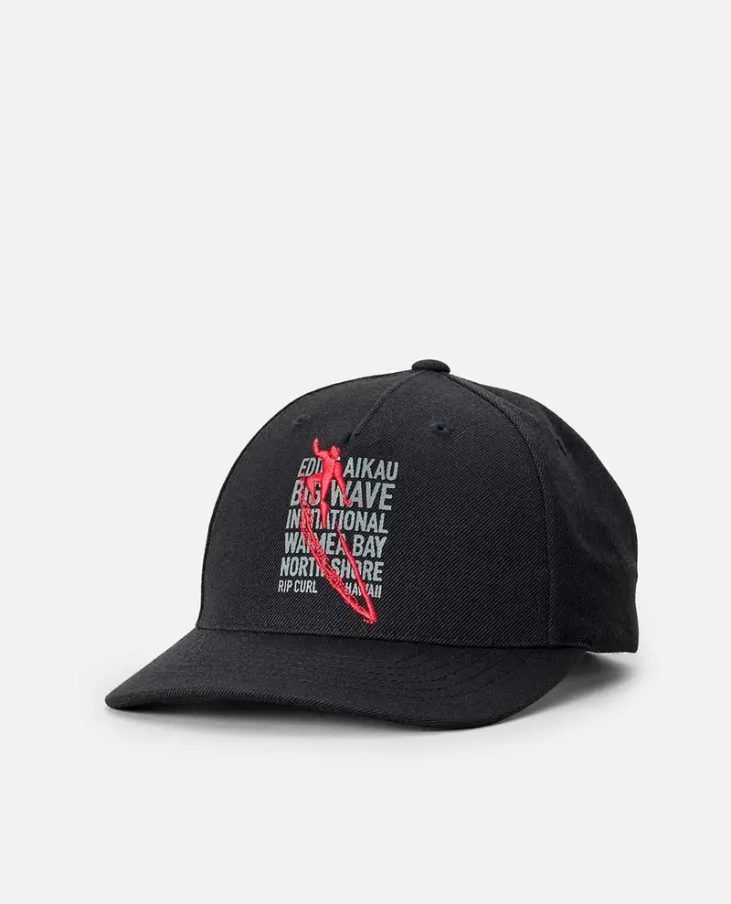 Rip Curl Eddie Would Go 2025 Snapback Hat – Black