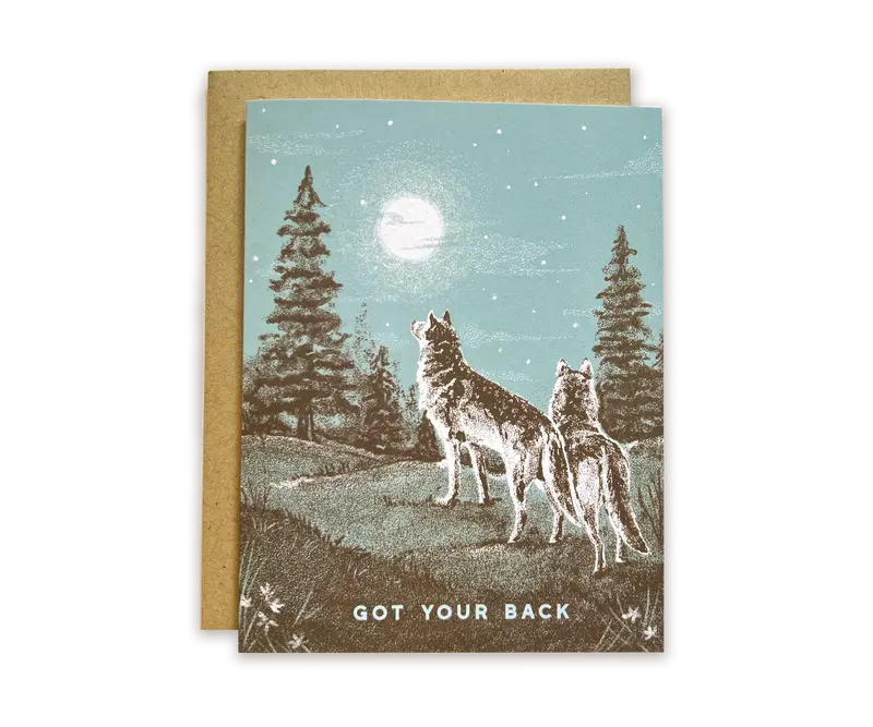 The Wild Wander Got Your Back Wolf Pack Card – Supportive Friendship or Team Appreciation Card