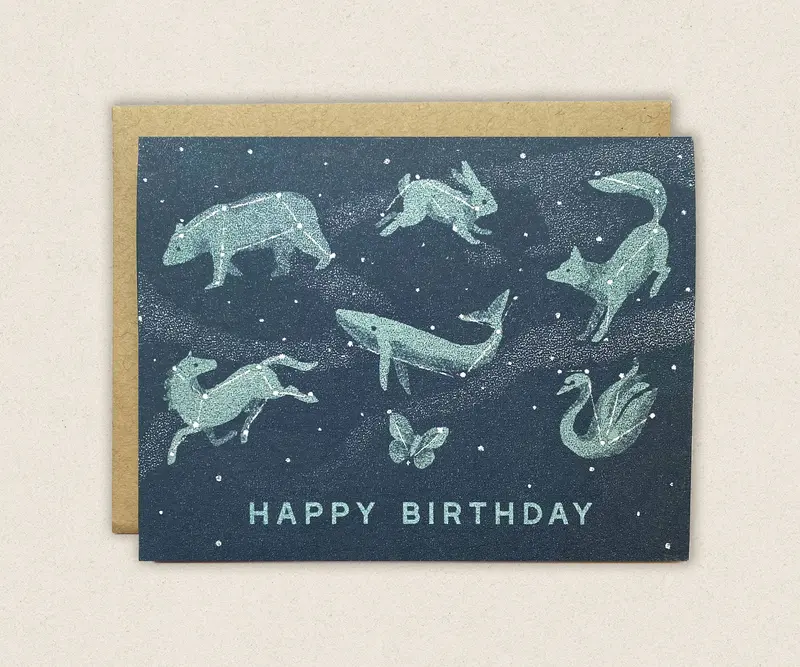 The Wild Wander Happy Birthday Constellation Card – Celestial-Themed Birthday Greeting