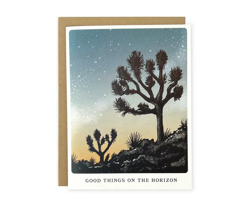 The Wild Wander Joshua Tree Horizon Card – Inspirational Greeting Featuring Desert Landscape