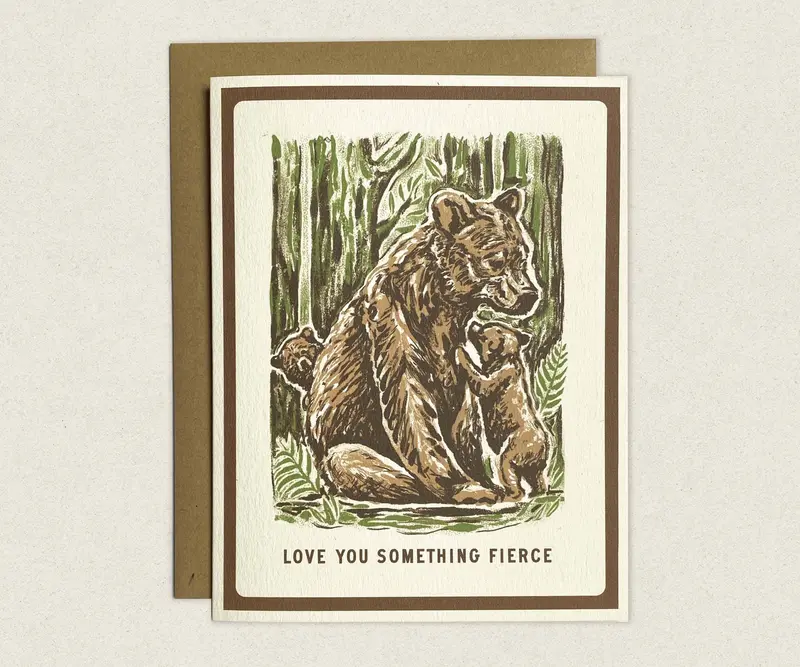 The Wild Wander Mama Bear Greeting Card – Thoughtful Single-Use Card for Mom