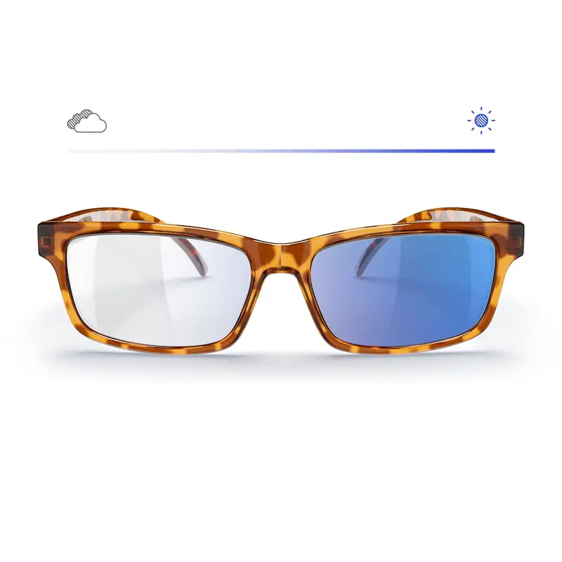 Tortoise Rectangular Transitions® Colors Prescription Sunglasses