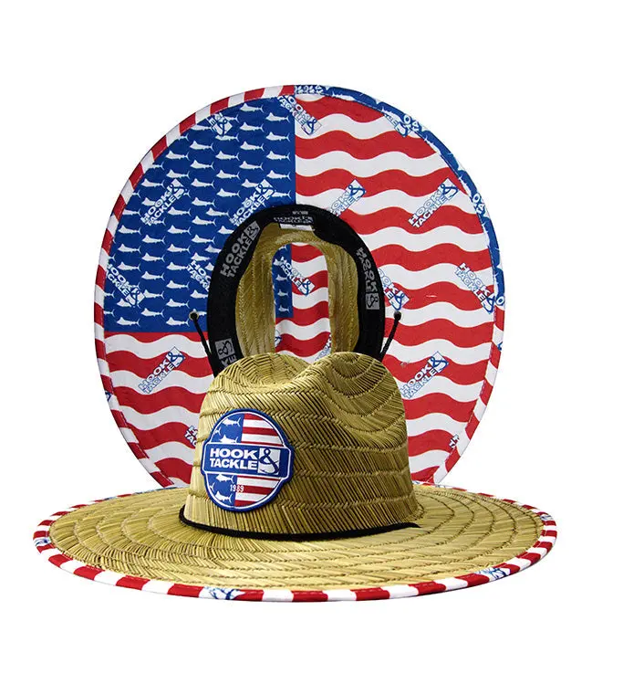 U.S. Marlins Adjustable Straw Sun Hat for Anglers