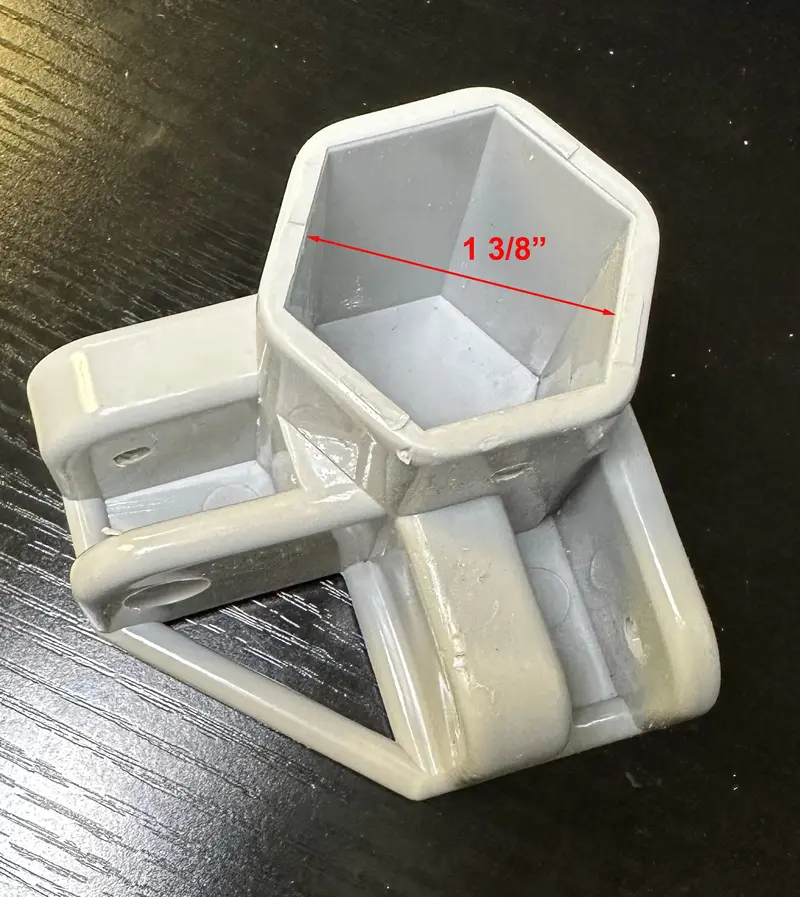 Upper Hexagonal Leg Cap Mold (Part F) for ABCCANOPY S2 Commercial Deluxe Canopy