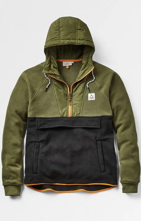 Woodland Polar Fleece Hoodie with Half-Zip Closure